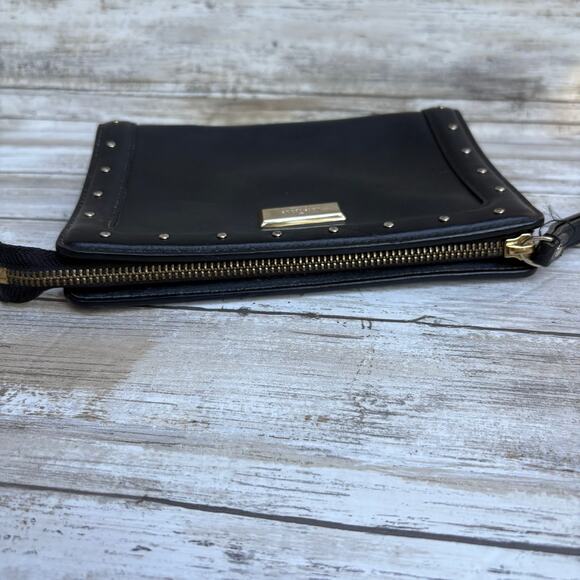 Kate Spade Helena Street Yulie Studded Wallet Wristlet Clutch Black Leather Moto - Picture 6 of 13